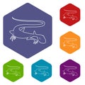 Brisk lizard icon, outline style