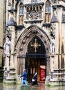 Bristol Cathedral Entrance North Porch Religious Symbol Cross Royalty Free Stock Photo