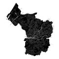 Bristol, England, Black and White high resolution vector map