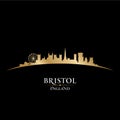 Bristol England city skyline silhouette black background