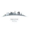 Bristol England city skyline silhouette white background