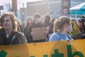 BRISTOL, ENGLAND- 15 January 2022: Environmental activists taking part in a Youth Climate Swarm in Bristol