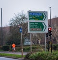 Weston, Bath, Taunton, Bristol Airport directions on a sign board in Bristol England Royalty Free Stock Photo