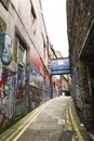Famous Street called Leonard Lane with Graffiti's on the wall Royalty Free Stock Photo