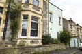 Narrow street with beautiful houses in Eastville neighborhood in Bristol city Royalty Free Stock Photo