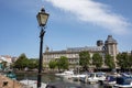 Bristol England UK boat moorings and houses opposite Bathurst Parade Royalty Free Stock Photo