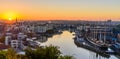 Bristol harbourside at sunrise Royalty Free Stock Photo