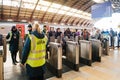 Bristol Temple Meads railway station with commuters at rush hour Royalty Free Stock Photo