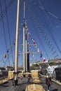 Bunting on the SS Great Britain is a museum ship Royalty Free Stock Photo