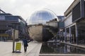 Reflective chrome sphere of the cinema of We The Curious, home of the UKs first planetarium