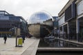 Reflective chrome sphere of the cinema of We The Curious, home of the UKs first planetarium