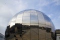 Reflective chrome sphere of the cinema of We The Curious, home of the UKs first planetarium.