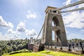 Bristol, UK- August 15, 2023 The Clifton Suspension Bridge which spans the Avon Gorge and the River Avon, linking Clifton in Royalty Free Stock Photo