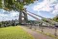 Bristol, UK- August 15, 2023 The Clifton Suspension Bridge which spans the Avon Gorge and the River Avon, linking Clifton in Royalty Free Stock Photo