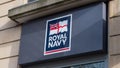 Bristol, UK - February 12 2020: A sign above a military recruitment office shows the Royal Navy logo