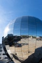 Large mirror ball sculpture in Millennium Squarel Bristol on May 14, 2019