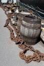 Miscellaneous items of maritime equipment by the SS Great Britain in dry dock in Bristol on May 14, 2019