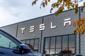 Bristol , UK - October 24, 2023: New Tesla showroom Bristol. Tesla is an American company that designs, manufactures