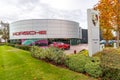 Bristol , UK - October 24, 2023: Porsche dealership store Patchway Cribbs Causeway. Showroom of a brand. German