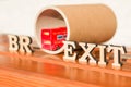 Britain exit from European Union, Brexit word abstract in vintage letters Royalty Free Stock Photo