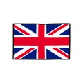 Britain flag, Union Jack doodle icon, vector color line illustration Royalty Free Stock Photo