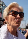 British actress Emma Thompson at the Extinction Rebellion protest at Oxford Circus London UK.