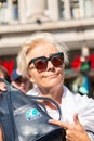 British actress Emma Thompson at the Extinction Rebellion protest at Oxford Circus London UK.