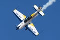 British aerobatic pilot Mark Jefferies flying a single engine Extra 330LX aerobatic aircraft VH-IXN. Royalty Free Stock Photo