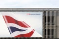 British Airways advert on a wall Royalty Free Stock Photo