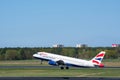 British airways Airbus A320 airplane take off at Berlin-Tegel airport