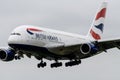 British Airways Airbus A380 landing