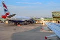 British Airways Aircraft and Terminal at London Heathrow Airport in Summer