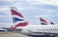 British Airways aircraft stopped at London Heathrow airport