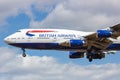 British Airways Boeing 747-400 airplane London Heathrow Airport in the United Kingdom Royalty Free Stock Photo