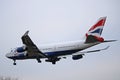 British Airways Boeing 747-400 Flying By Royalty Free Stock Photo