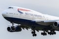 British Airways Boeing 747 landing