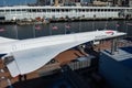 British Airways Concorde supersonic passenger jet on display at the Intrepid Sea, Air and Space Museum in New York City.