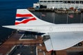 British Airways Concorde supersonic passenger jet on display at the Intrepid Sea, Air and Space Museum in New York City.