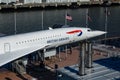 British Airways Concorde supersonic passenger jet on display at the Intrepid Sea, Air and Space Museum in New York City.