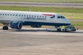 British airways Embraer E-190SR jet at the airport in Zurich in Switzerland Royalty Free Stock Photo