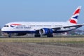 British Airways landing on Amsterdam airport, Airbus, Boeing Dreamliner