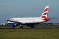 British Airways plane taxiing to Polderbaan, Amsterdam Airport AMS