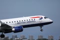 British Airways plane taking off, close-up