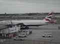 British Airways plane on tarmac at JFK International Airport Royalty Free Stock Photo