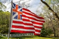 british american flag detail in Williamsburh Virgina historical houses Royalty Free Stock Photo