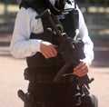 British Armed Police Officer London England