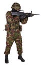 British Army Soldier in camouflage uniforms Royalty Free Stock Photo