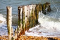 British beach groynes Royalty Free Stock Photo