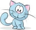British blue cat - cartoon illustration