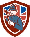 British Bobby Policeman Truncheon Flag Shield Retro